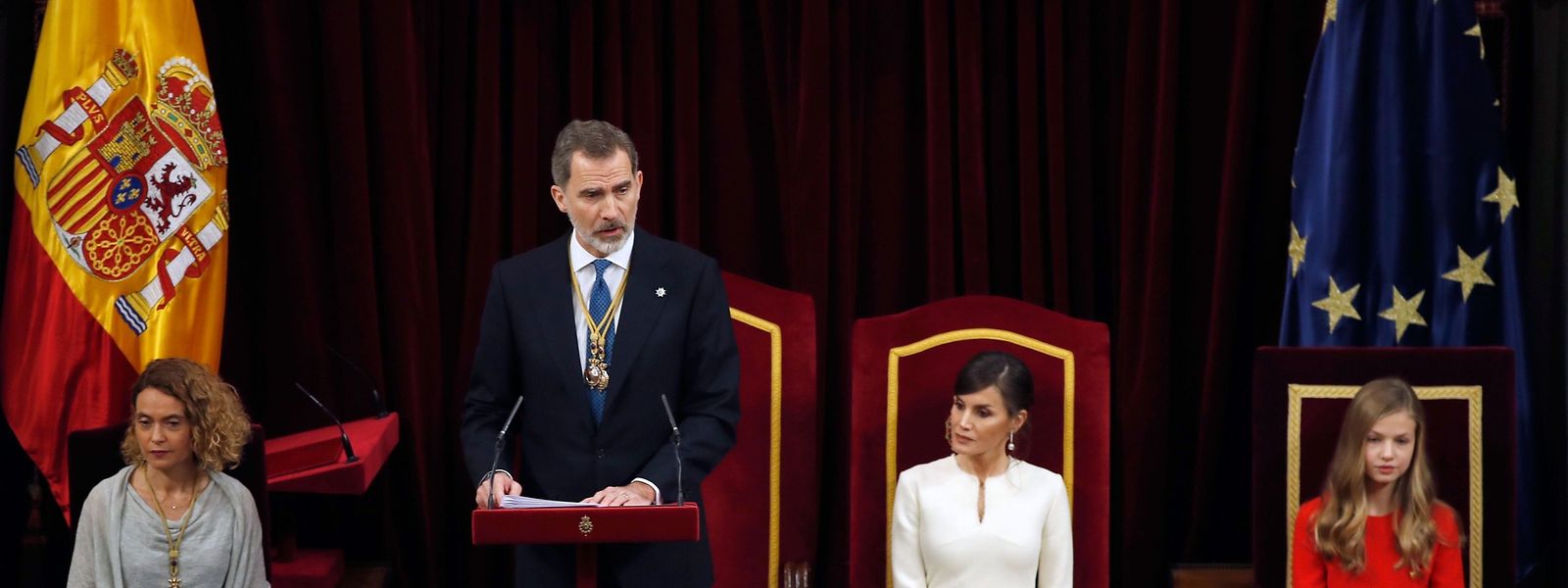 König Felipe VI. während seiner Ansprache vor dem Parlament.