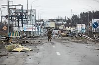 A destruição em Busha, arredores de Kiev.