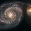 HANDOUT - 02.01.2019, ---: Die Whirlpool-Galaxie (M51a) und die Begleitgalaxie (M51b), aufgenommen vom «Hubble»-Weltraumteleskop. Dieses Bild stellt eine Verschmelzung zweier Galaxien dar, die in der Masse der Milchstraße und der großen Magellanschen Wolke ähneln. Schwarze Löcher, ferne Galaxien, fremde Planeten: Das Weltraumteleskop «Hubble» hat unseren Blick auf den Kosmos umgekrempelt. Foto: S. Beckwith/Hubble Heritage Team/ESA/NASA/dpa - ACHTUNG: Nur zur redaktionellen Verwendung im Zusammenhang mit der aktuellen Berichterstattung und nur mit vollständiger Nennung des vorstehenden Credits +++ dpa-Bildfunk +++
