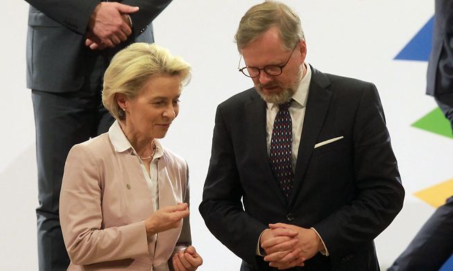 Czech Prime Minister Petr Fiala with European Commission President Ursula von der Leyen
