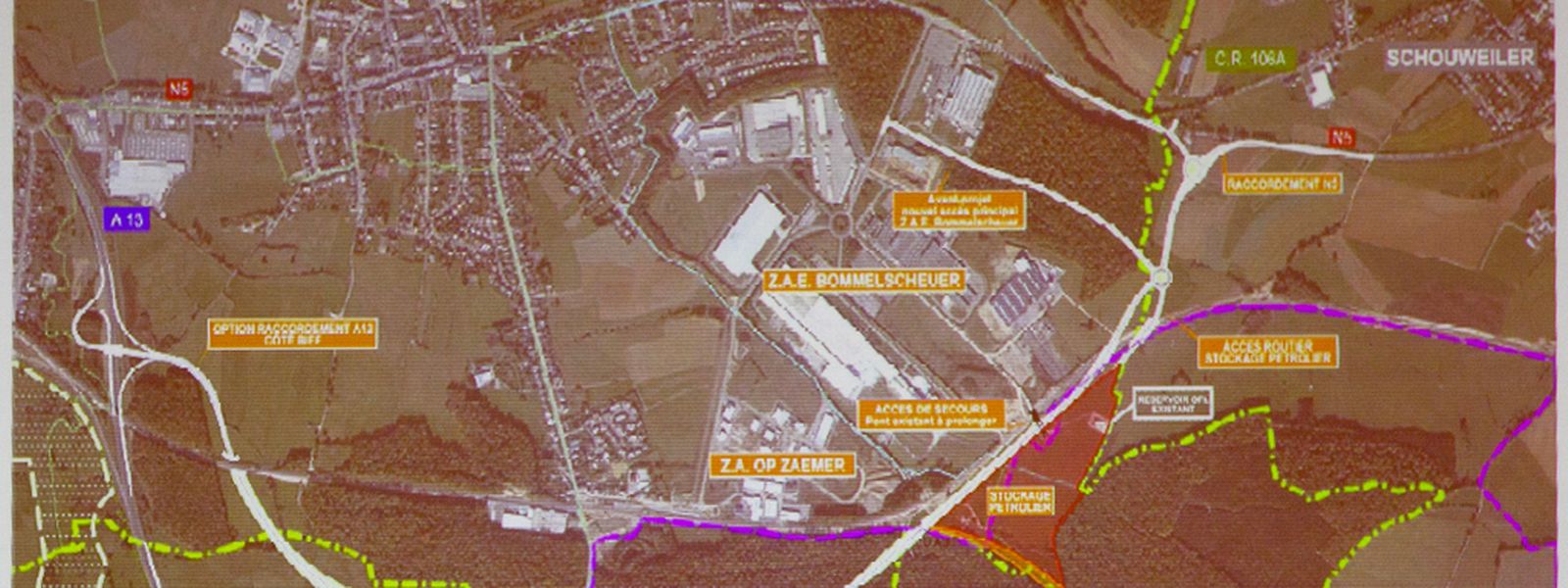 Drei Varianten sind für die Umgehung von Bascharage in Planung.