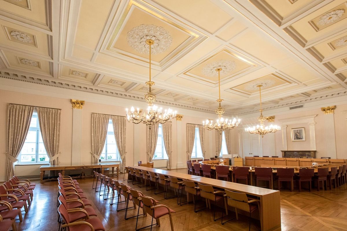 Simple interior is home to the municipal council Photo: Guy Jallay