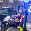 Accident Camion geint Auto, Contern Itzeg, Foto Lex Kleren