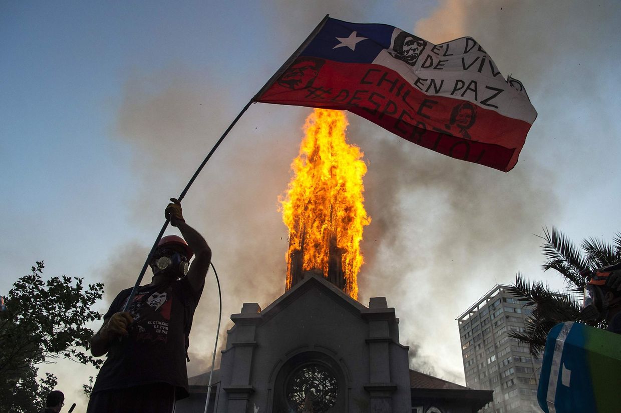 Protesto no Chile 