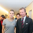 Malou Hartmann (IWTP-Präsidentin, l.), Mars di Bartolomeo (Präsident der Abgeordnetenkammer), Eugenie Bouchard, Großherzog Henri und Danielle Maas (Turnierdirektorin) nahmen sich gerne Zeit für ein Foto. 