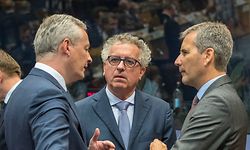 Les ministres des Finances de la France, Bruno Le Maire, du Luxembourg, Pierre Gramegna et de l'Autriche, Hartwig Loger. 
