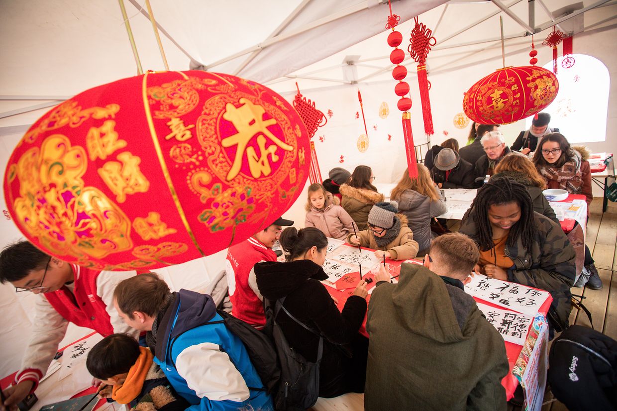 Chinesisches Neujahr Drachen In Der Stadt