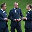 (de g. à dr.)  Xavier Bettel, Premier ministre, ministre d'État ; Charles Michel, Premier ministre du royaume de Belgique ; Emmanuel Macron, président de la République française 