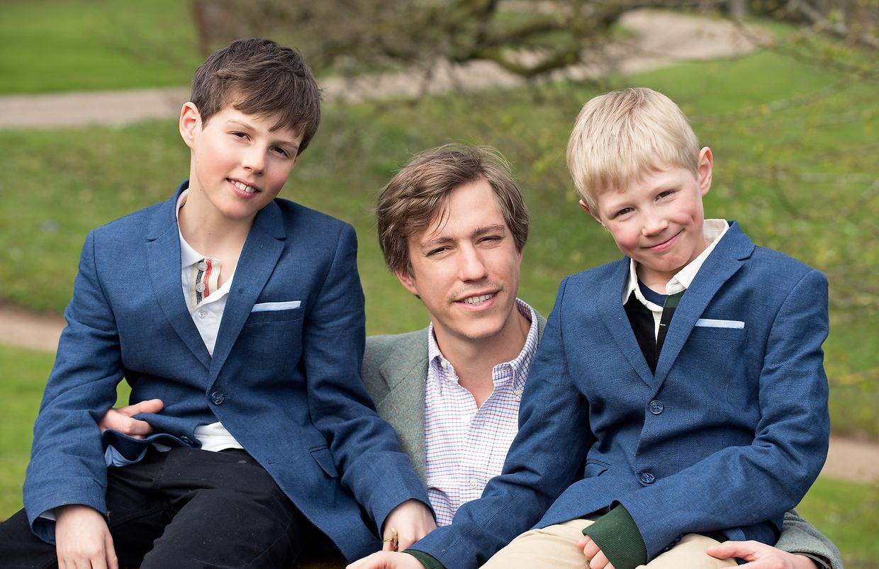 A few years ago: Prince Louis with his sons Prince Noah (right) and Prince Gabriel.