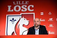 (FILES) This file photo taken on January 13, 2017 shows then new owner of Lille LOSC football club Gerard Lopez of Luxembourg giving a press conference at the training center of the club in Camphin-en-Pevele, northern France. - Gerard Lopez has sold the club of Lille to the company Callisto, a subsidiary of the investment fund Merlyn Partners, said on December 18, 2020 to AFP, a source close to the club, confirming an information from the daily L'Equipe. Less than four years after buying the club from Michel Seydoux, the Spanish-Luxembourg businessman had to sell the heavily indebted northern club, and Olivier Letang, former head of Paris SG and Rennes, becomes the new president of the northern club. (Photo by FRANCOIS LO PRESTI / AFP)