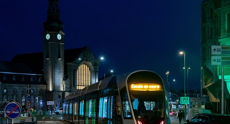 Lok , Testphase Tram , Tram bis zum Bahnhof , Luxtram , Oeffentlicher Transport , Foto:Guy Jallay/Luxemburger Wort