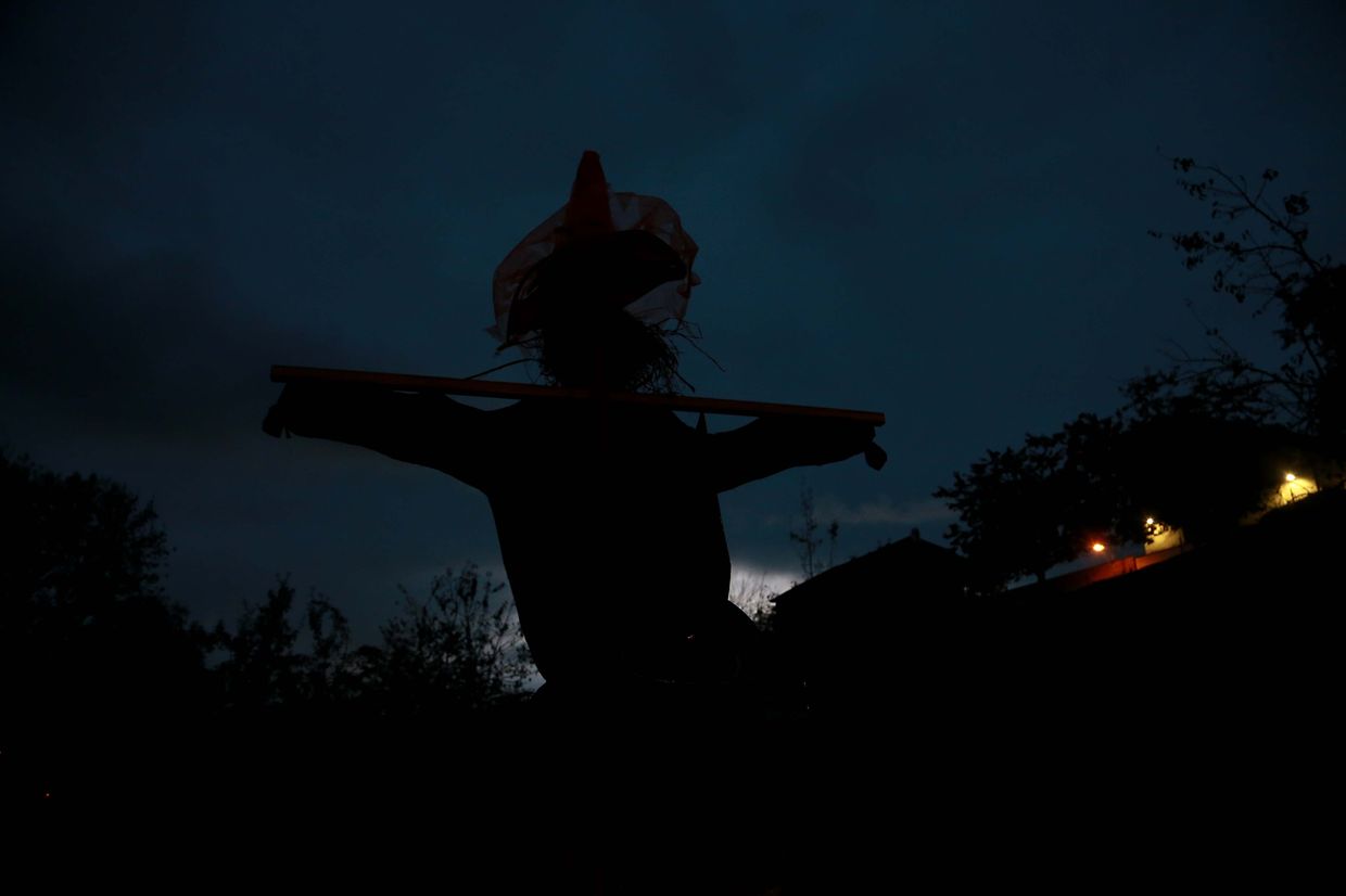 27.10.2018 Luxembourg,  Munshausen, bei der Robbesscheier, Trauliicht, Grusel, Geister Hintergrund der Geschichte, Geisterumzug,  photo Anouk Antony