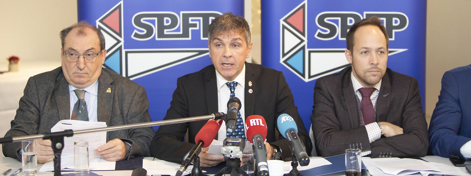 De gauche à droite: Patrick Frantz, président honoraire du SPAL, Pascal Ricquier, président du SPFP, et Christian Schleck, président du SPAL.