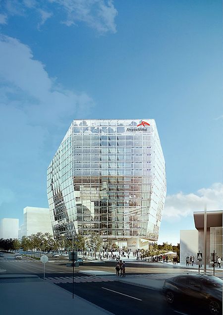 Das futuristische Gebäude von Arcelor und Staat soll neue Maßstäbe bei der Skyline auf Kirchberg setzen. 