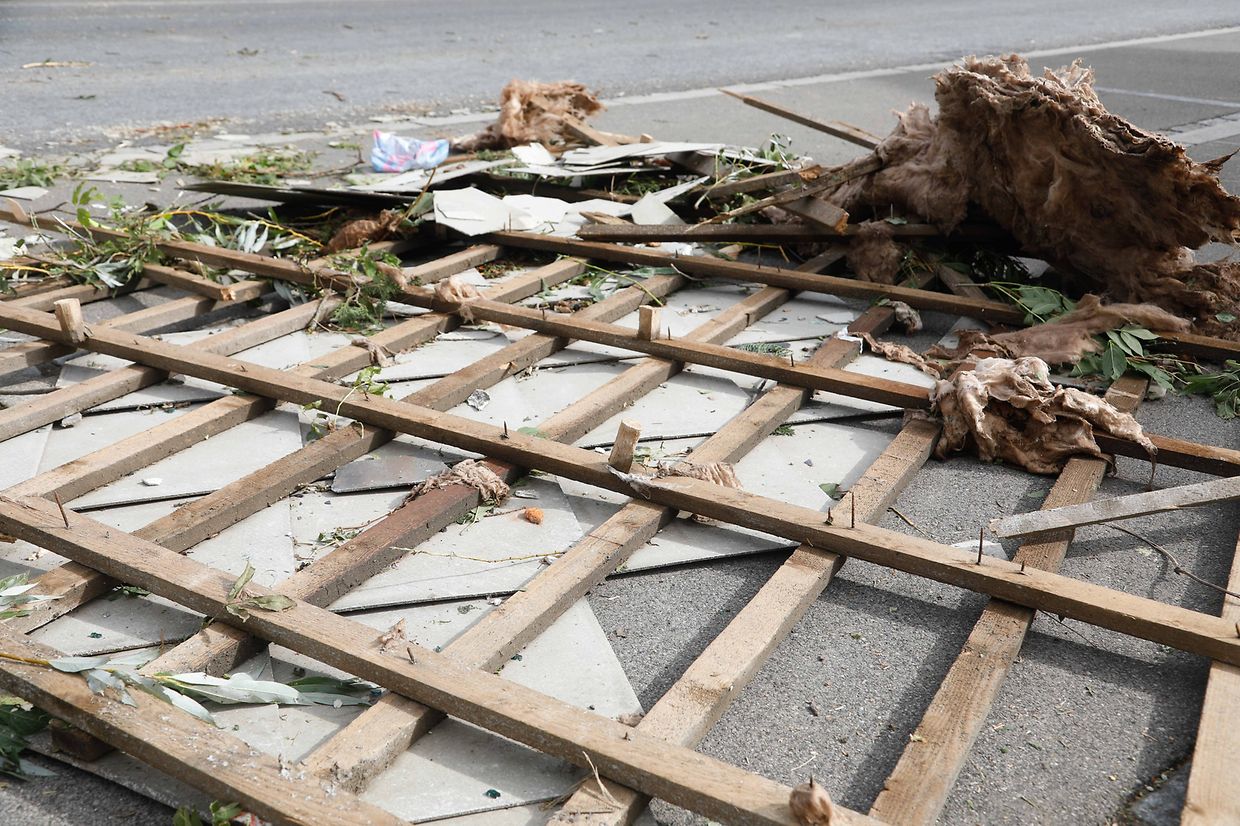 Lokales, online, Bascharage, , Tornado, Sturm, der Tag danach, Aufräumarbeiten, roue de Luxembourg  Foto: Anouk Antony/Luxemburger Wort