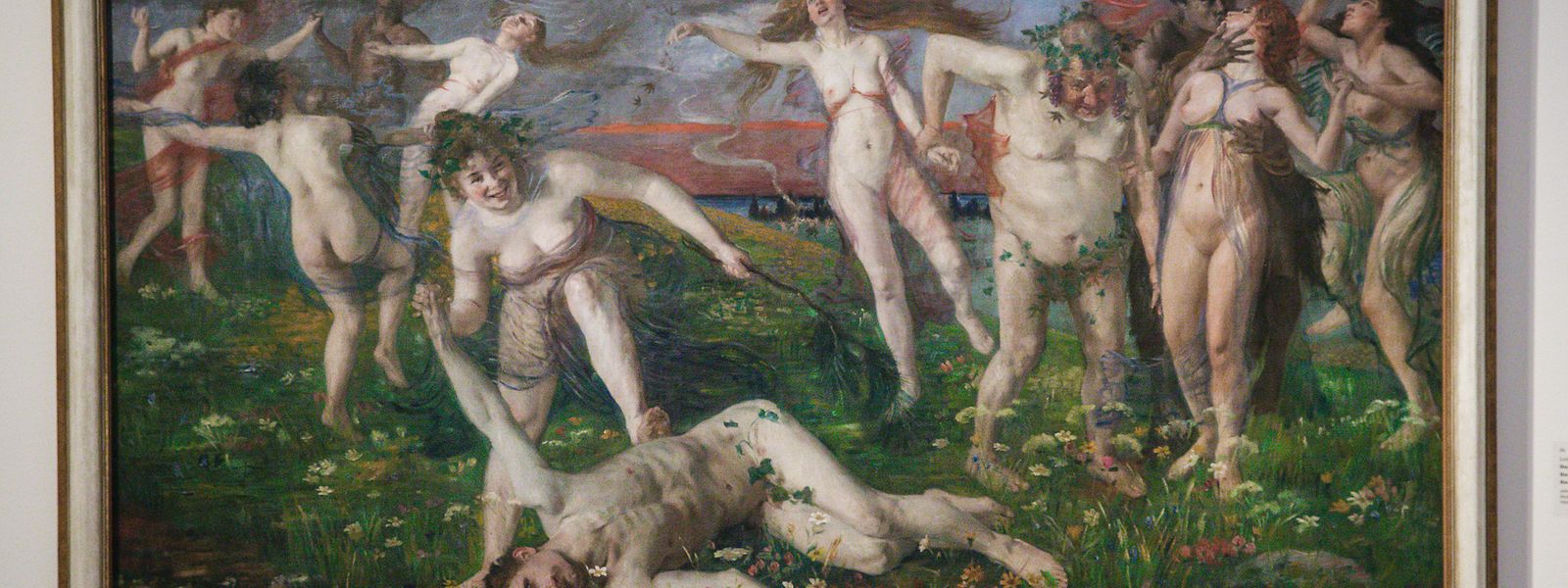 Lovis Corinths Werk „Bacchanale“ ist einer der Höhepunkte der Schau, das Gemälde zeigt die Betrunkenen torkelnd und enthemmt. 