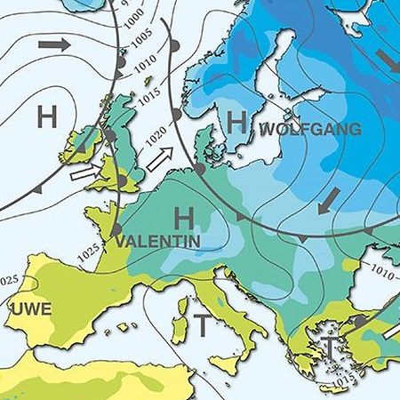 Drei Hochdruckgebiete bilden derzeit eine Barriere für Kaltluft aus Russland. 