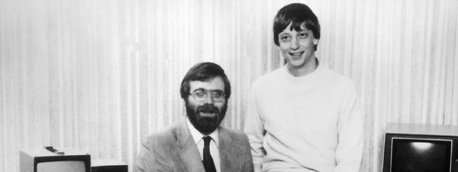 Die beiden Microsoft-Gründer Bill Gates (rechts) und Paul Allen (links) im Jahr 1981.