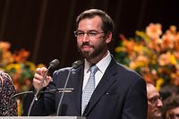 (de g. � dr.) S.A.S. la princesse Maria-Annunciata de Liechtenstein ; S.A.I.R. l�archiduchesse Marie-Christine d�Autriche ; S.A.R. le Grand-Duc h�ritier ; 