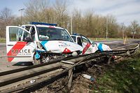 Collision entre deux voitures de police - Weiswampach - Photo :  Pierre Matgé