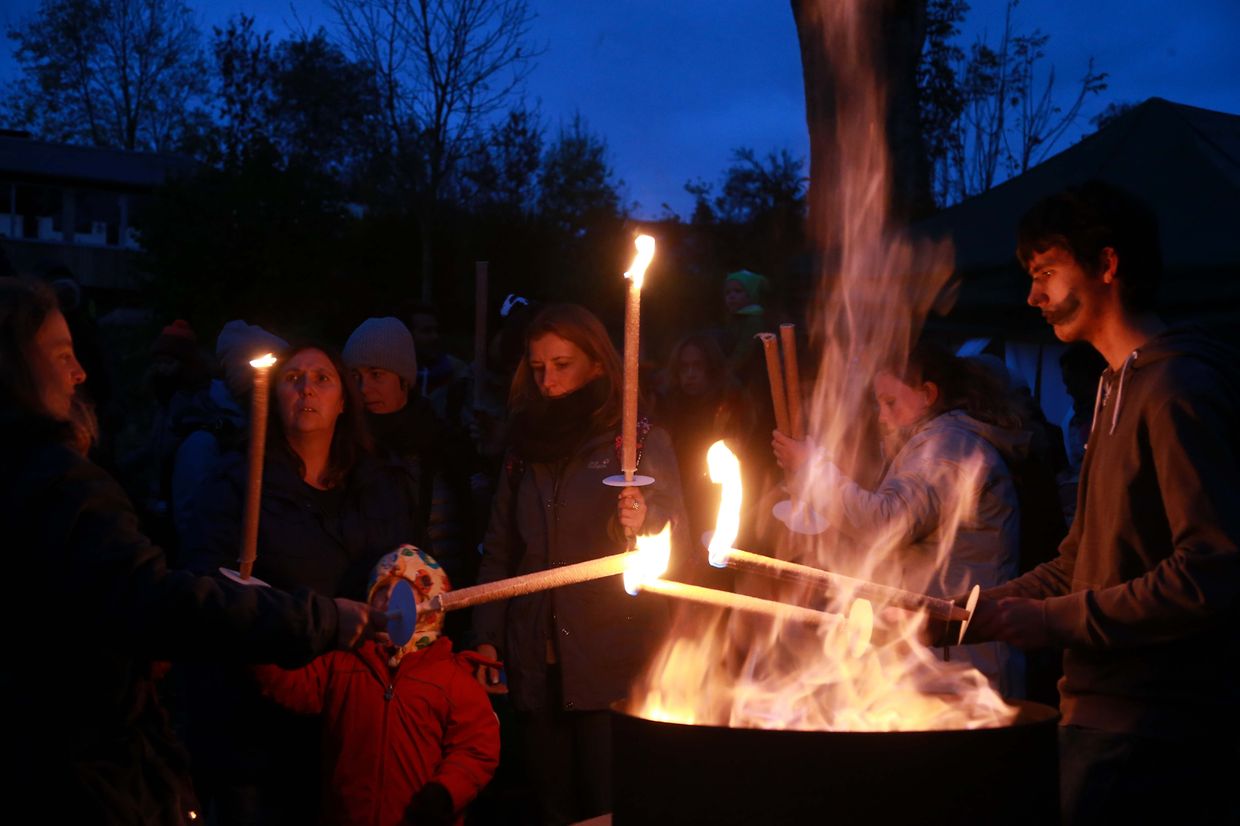 27.10.2018 Luxembourg,  Munshausen, bei der Robbesscheier, Trauliicht, Grusel, Geister Hintergrund der Geschichte, Geisterumzug,  photo Anouk Antony