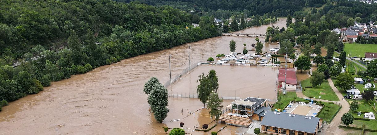 Hochwasser nach Starkregen , Rosport ,  Foto:Guy Jallay/Luxemburger Wort