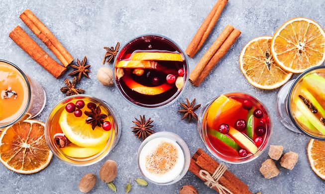 Various winter cocktails