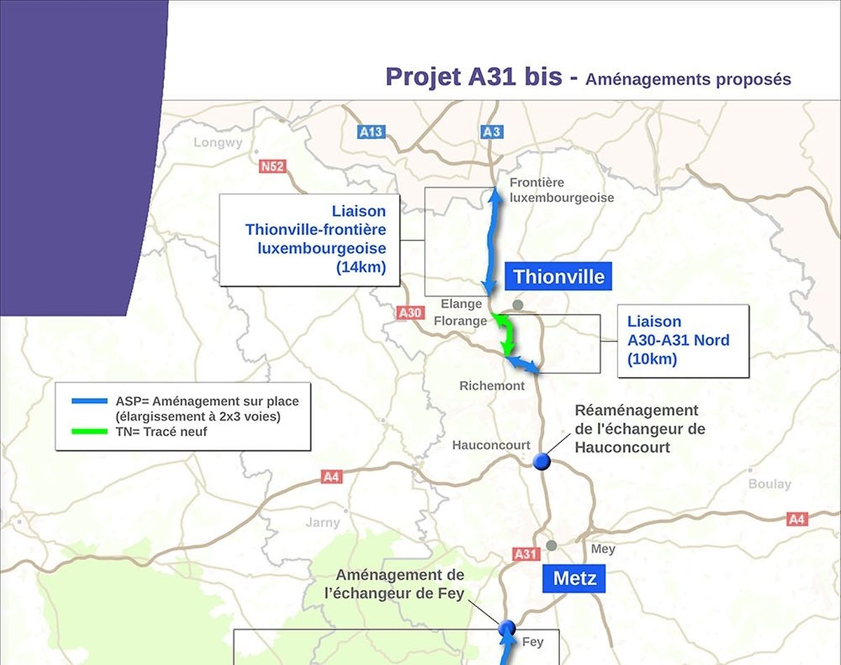 Projet de l'A31 bis.