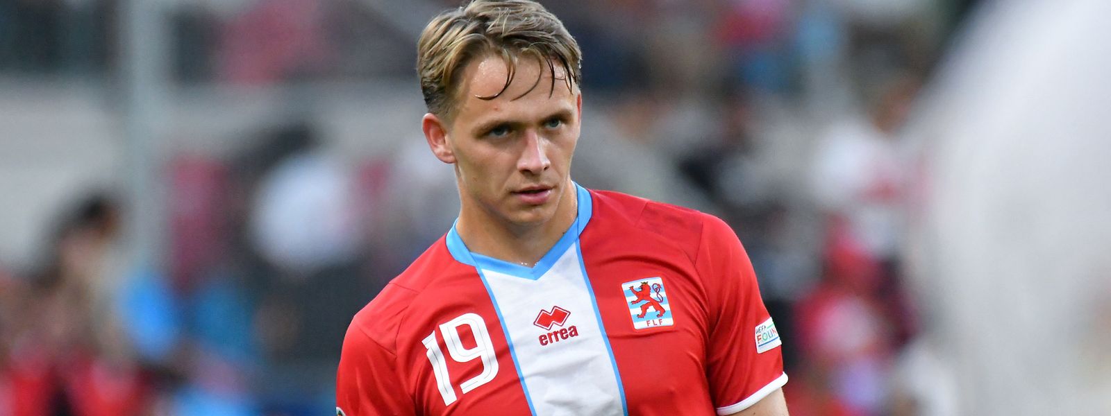 Le joueur luxembourgeois Mathias Olesen lors du match contre l'Irlande du Nord en mars 2022.
