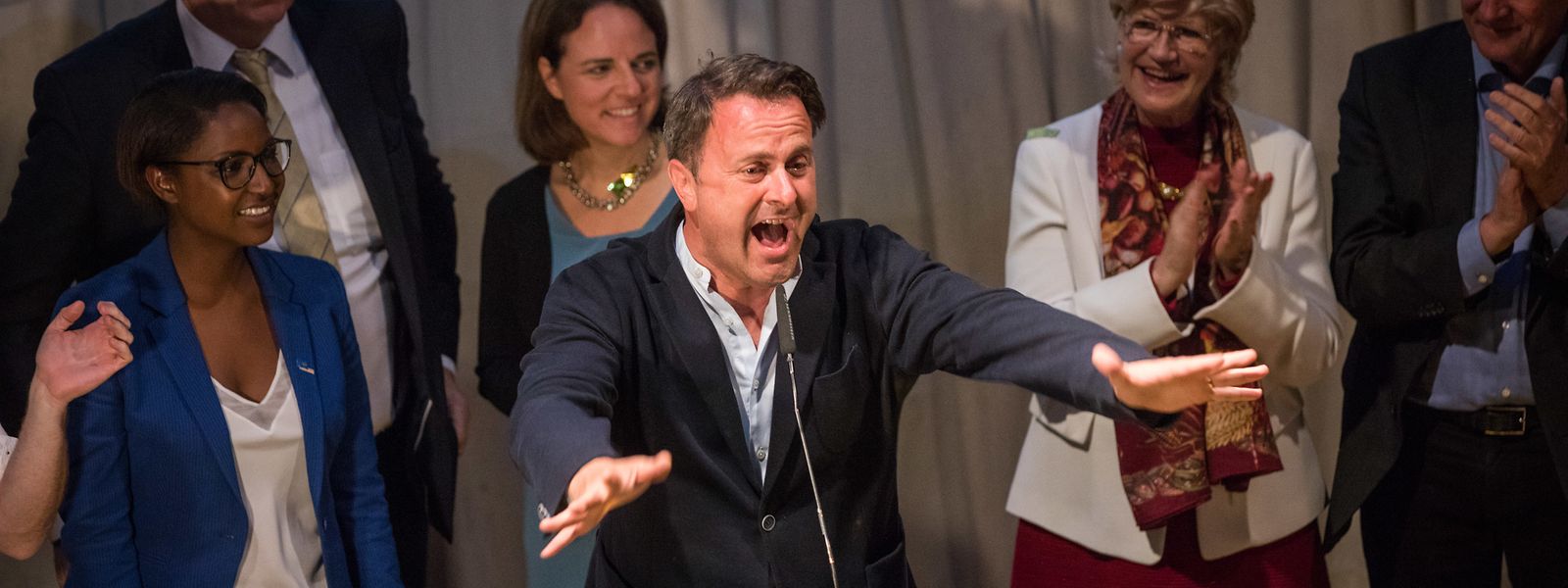 Euphorisch: Xavier Bettel auf der Wahlparty der DP im Melusina.