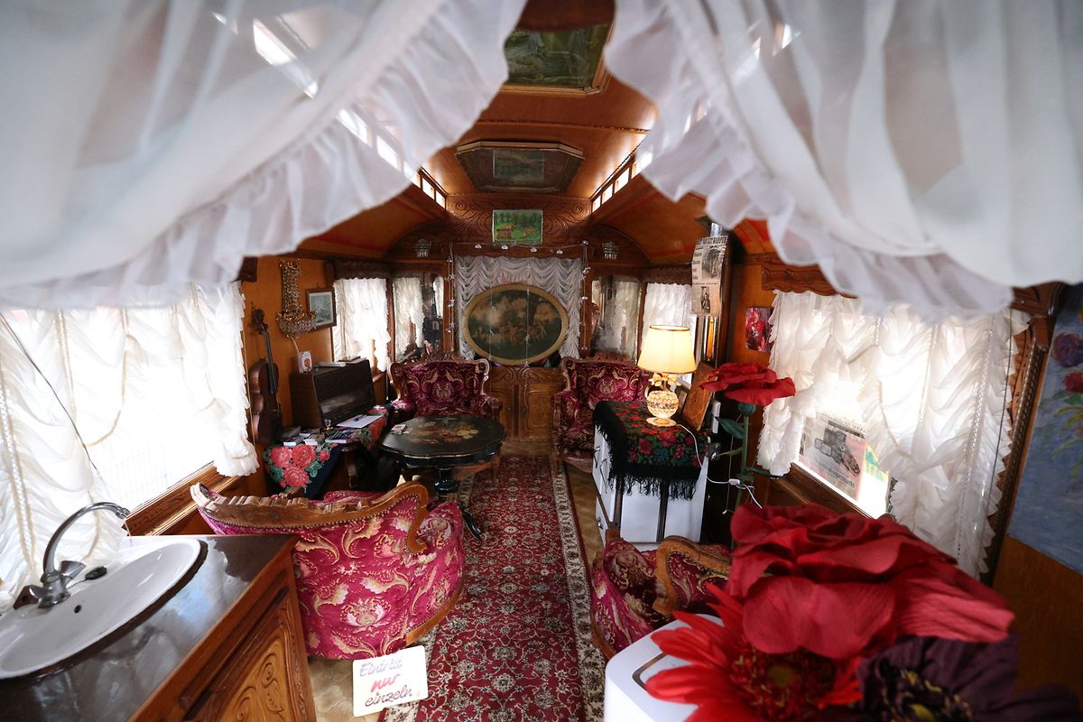 Inside Annika and Michele's caravan