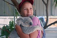 HANDOUT - 29.09.2020, Australien, Magnetic Island: Die 13-jährige Izzy Bee hält einen ihrer geliebten Koalas im Arm. Sie ist eine Koala-Flüsterin und verbringt den Großteil des Tages mit den putzigen Beuteltieren, die in der Tierklinik ihrer Eltern aufgepäppelt werden. Das macht sie so gut und mit solchem Charme, dass Netflix dem Mädchen aus Magnetic Island vor der Ostküste Australiens eine eigene Serie gewidmet hat. Auch in Deutschland ist die erste Staffel von «Izzy und die Koalas» am Start. (zu dpa Koala-Kuscheln mit Izzy - 13-jährige Tierschützerin wird Netflix-Star) Foto: -/Netflix/dpa - ACHTUNG: Nur zur redaktionellen Verwendung im Zusammenhang mit einer Berichterstattung über die Netflix-Serie über Koala-Flüsterin Izzy Bee und nur mit vollständiger Nennung des vorstehenden Credits +++ dpa-Bildfunk +++