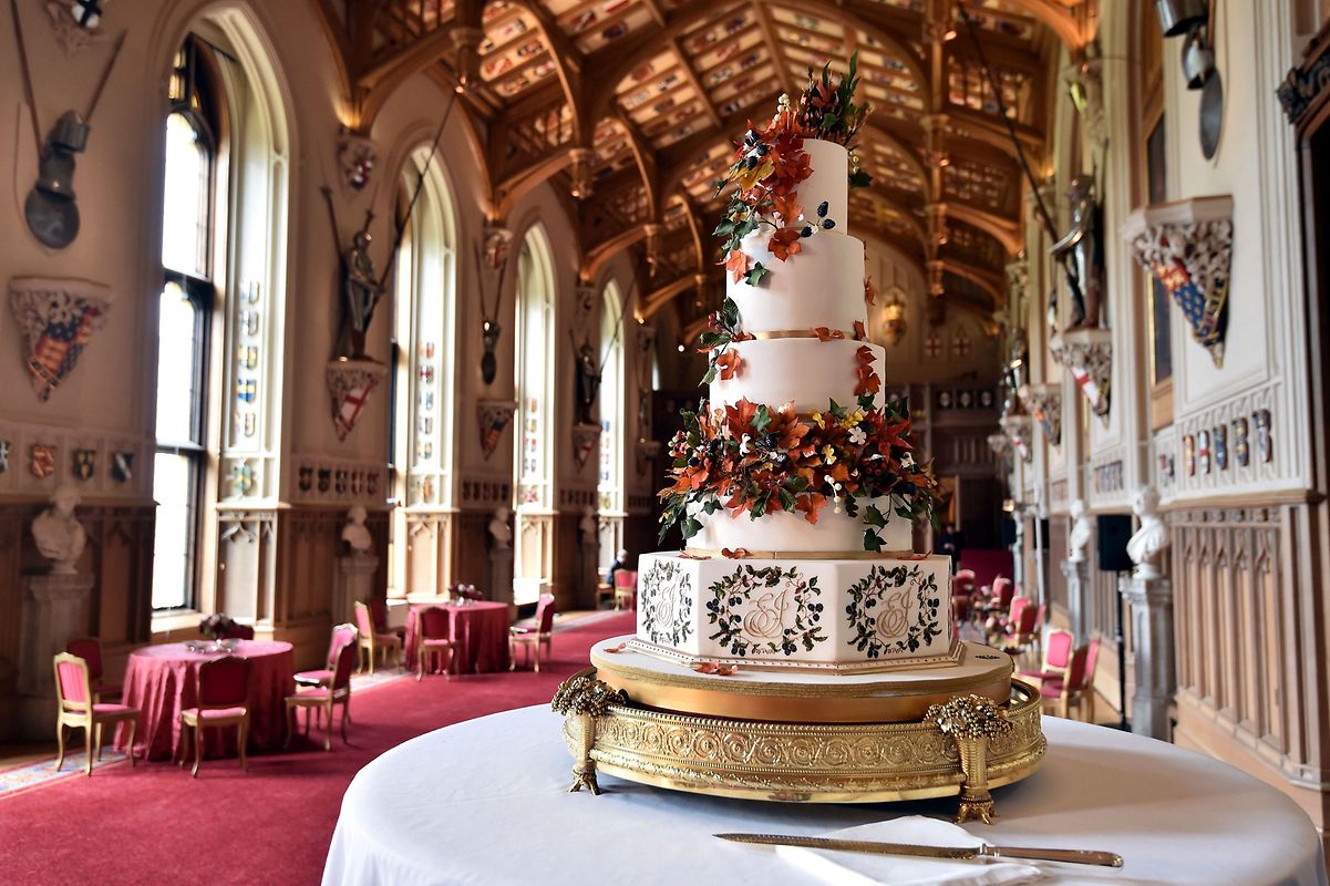 O bolo dos noivos foi confecionado pela pasteleira Sophie Cabot.