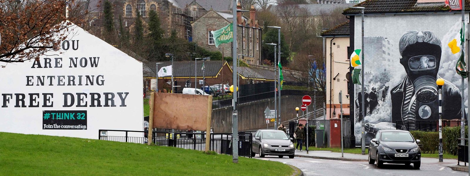 Die Stadt Londonderry war bereits in der Vergangenheit von den sogenannten "Troubles" stark betroffen. Wandbilder erinnern an die blutigen Zeiten.