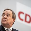 15.03.2021, Berlin: Armin Laschet, CDU-Bundesvorsitzender und Ministerpräsident von Nordrhein-Westfalen, nimmt an einer Pressekonferenz im Konrad-Adenauer-Haus der CDU nach den Gremiensitzungen zu den Landtagswahlen in Baden-Württemberg und Rheinland-Pfalz teil. Foto: Michael Kappeler/dpa +++ dpa-Bildfunk +++
