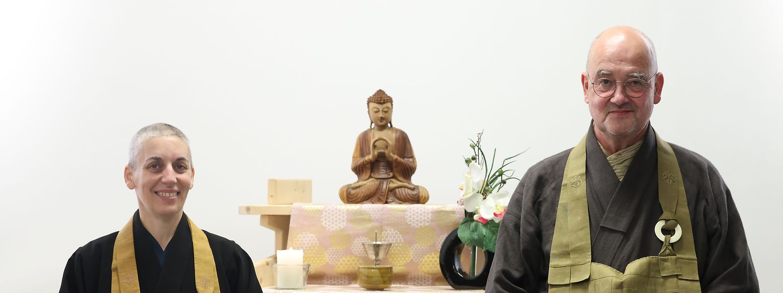 Zenmeister Olivier Reigen Wang-Genh und die Nonne Kankyo Tannier vermitteln auch in Luxemburg die wichtigsten Lehren des Buddhismus.