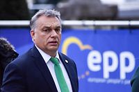 (FILES) In this file photo taken on December 14, 2017 Hungary's Prime minister Viktor Orban arrives to attend a meeting of the European People's Party (PPE) in Brussels ahead of a summit of European Union (EU) leaders. - Hungarian Prime Minister Viktor Orban's ruling right-wing Fidesz party will leave the conservative European People's Party (EPP) grouping in the European Parliament on March 3, 2021, according to Hungarian media reports. "Fidesz is leaving the European People's Party group in the European Parliament today," the pro-Orban Origo.hu news-site wrote on March 3. (Photo by Riccardo PAREGGIANI / AFP)