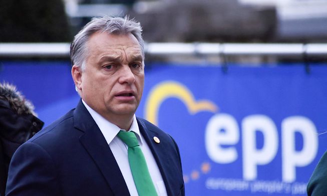 Hungary's Prime Minister Viktor Orban arrives at a meeting of the European People's Party in Brussels in 2017. 