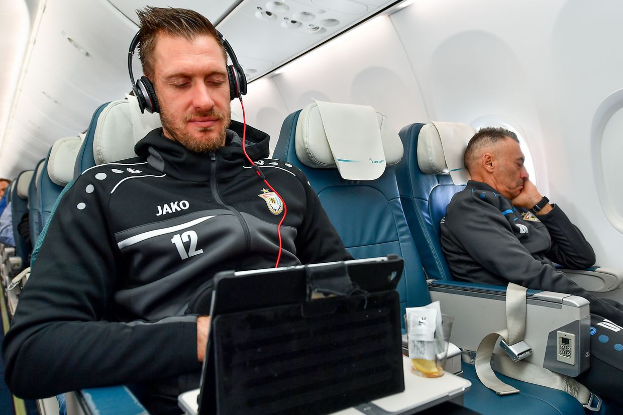 Landry Bonnefoi während des Flugs nach Mailand.