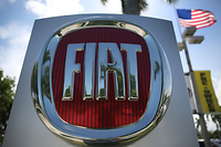 An undated photo of the logo of automaker Fiat