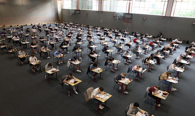 Luxembourg pupils during a school exam