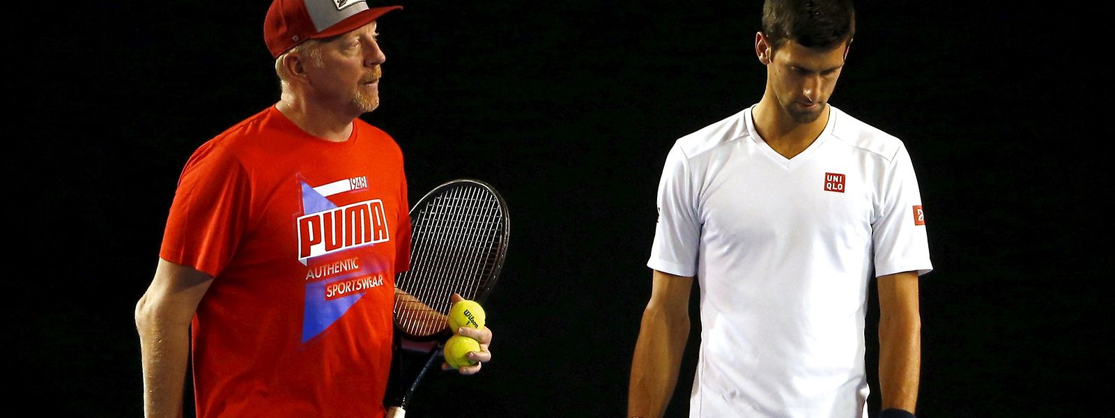 Boris Becker (l.) über seinen Schützling Novak Djokovic: "Er will immer lernen, Tag für Tag. So sind Champions."