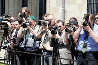 24.5.Visite Vladimir Putin / Praesident Russland / Presseandrang  / Palais Foto: Guy Jallay