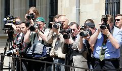 24.5.Visite Vladimir Putin / Praesident Russland / Presseandrang  / Palais Foto: Guy Jallay