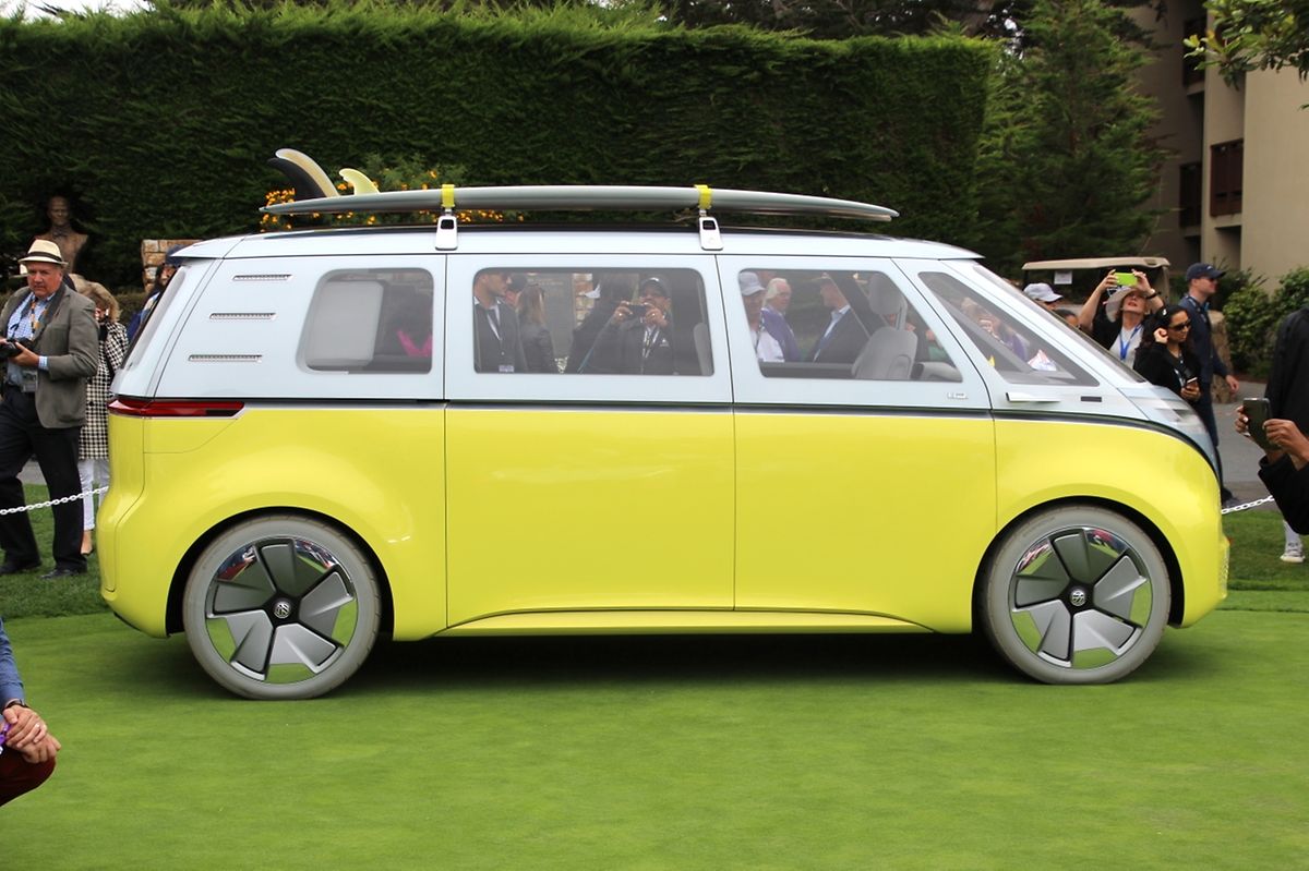 Aus Bus wird Buzz: Auf der Veranstaltung verkündete VW den Serienstart des elektrischen ID&nbsp;Buzz, der ab 2022 auf den Markt kommen soll.