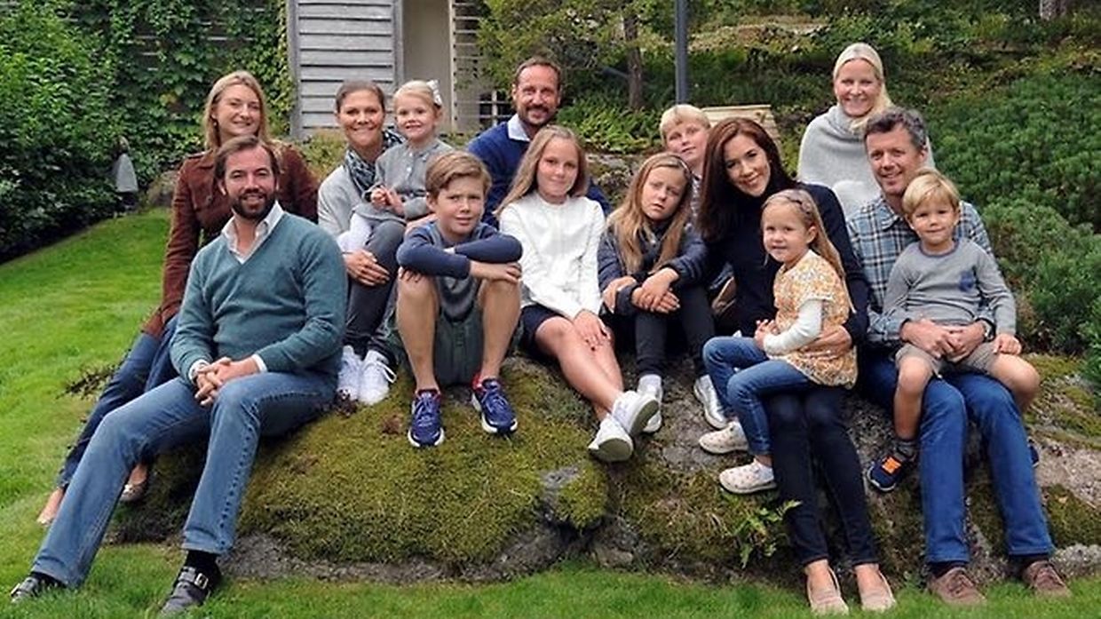 Setembro de 2015: Guillaume e Stéphanie com os príncipes das casas reais norueguesa e dinamarquesa