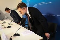 IPO.PK Stellungnahme Regierung Coronavirus.Lex Delles,Xavier Bettel,Paulette Lenert,Franz Fayot. Foto: Gerry Huberty/Luxemburger Wort