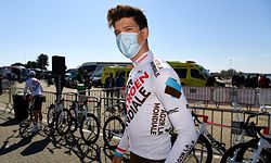 VALLTER 2000 - SETCASES - VALL CAMPRODON, SPAIN - MARCH 24: Start / Bob Jungels of Luxembourg and Ag2R Citroen Team during the 100th Volta Ciclista a Catalunya 2021, Stage 3 a 203,1km stage from Canal Olímpic de Catalunya to Vallter 2000 - Setcases - Vall Camprodon 2125m / Mask / Covid Safety Measures / #VoltaCatalunya100 / on March 24, 2021 in Vallter 2000 - Setcases - Vall Camprodon, Spain. (Photo by David Ramos/Getty Images)