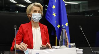 Von der Leyen at the European Parliament in Strasbourg on Tuesday