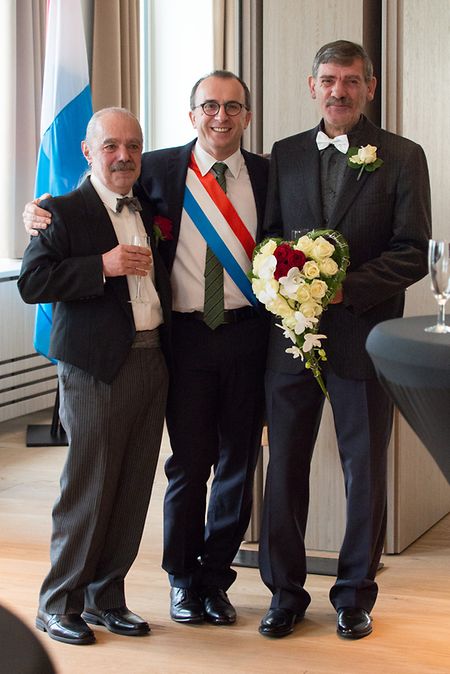 mariage HUBER Lorenzo - OLINGER Jean-Paul Differdange aalt Stadhaus - 1.1.2015